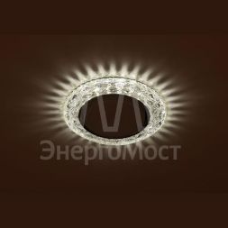 Светильник DK LD24 SL/WH GX53 точечный; декор со светодиодной подсветкой прозр. ЭРА Б0029631
