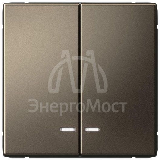 Выключатель 2-кл. ArtGallery (сх. 5а) 10AX с подсветкой механизм мокко SE GAL000653