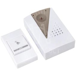 Звонок беспроводной 36 мелод. 80м с индик. на батарейках 004 2х1.5В АA бел.-сер. Basic EKF DBB-A-004