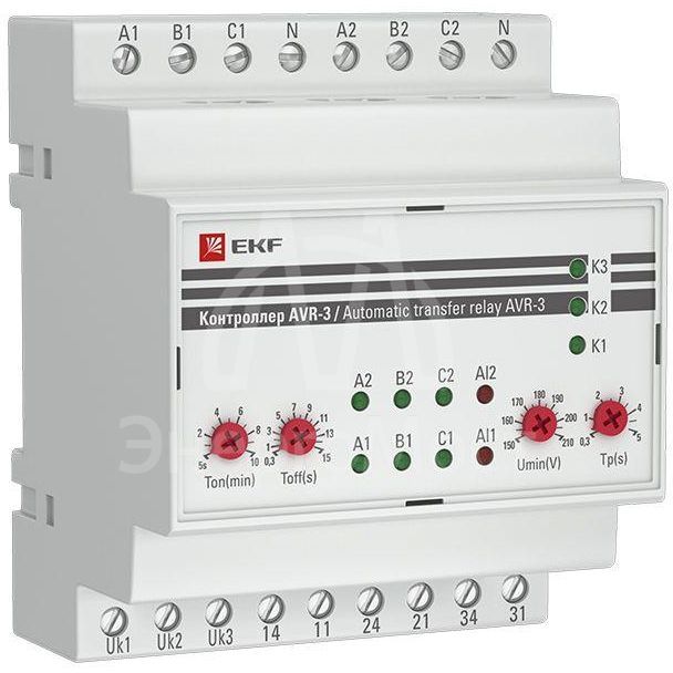 Контроллер АВР на 2 ввода с секционированием AVR-3 PROxima EKF rel-avr-3