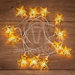 Гирлянда светодиодная &amp;quot;Звезды&amp;quot; солнечная батарея 12LED тепл. бел. 1.2м Neon-Night 303-070