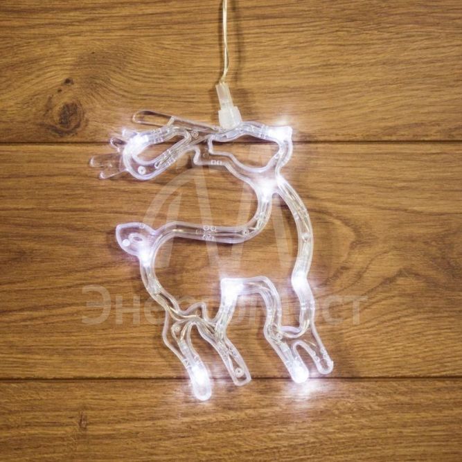 Фигура светодиод. &amp;quot;Олененок&amp;quot; на присоске (батарейки 3хААА в компл.) 8LED 205х135х10мм бел. 1Вт 4.5В IP20 NEON-NIGHT 501-016