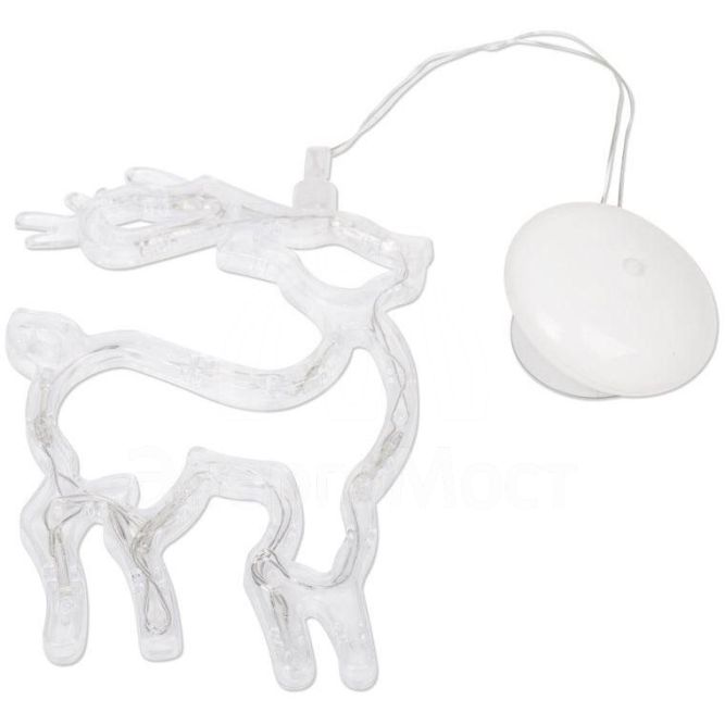 Фигура светодиод. &amp;quot;Олененок&amp;quot; на присоске (батарейки 3хААА в компл.) 8LED 205х135х10мм бел. 1Вт 4.5В IP20 NEON-NIGHT 501-016