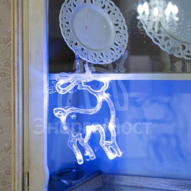 Фигура светодиод. &amp;quot;Олененок&amp;quot; на присоске (батарейки 3хААА в компл.) 8LED 205х135х10мм бел. 1Вт 4.5В IP20 NEON-NIGHT 501-016