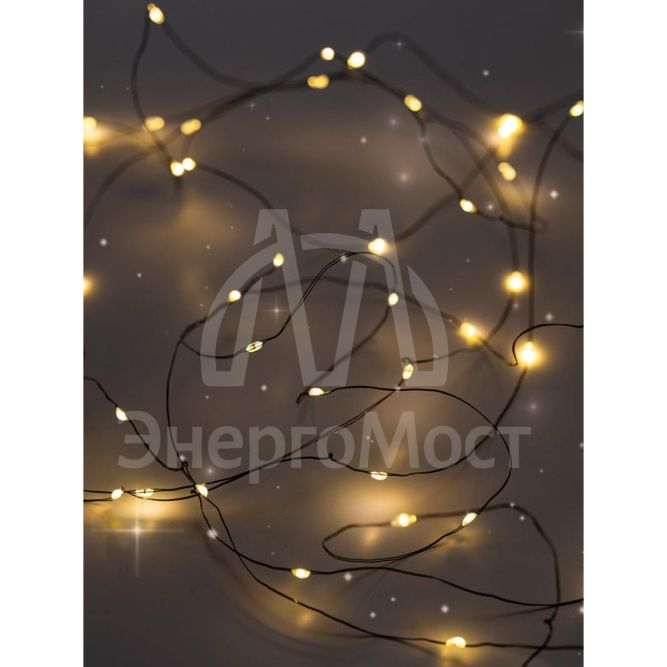 Гирлянда &amp;quot;Роса&amp;quot; DC-G06-120Y 120 microLED 12.1м. 8реж. 3хAA желт. ФАZА 5059634