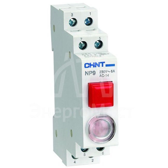 Кнопка модульная NP9-12D3/2 с подсветкой 1НО+2НЗ AC/DC 230В красн. (R) CHINT 584047