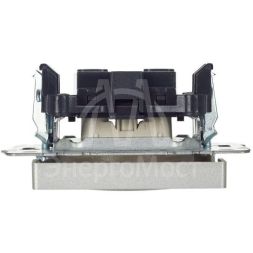 Розетка BRITE РС10-1-0-БрА 10А без заземл. без защ. шторок алюм. IEK BR-R10-10-K47