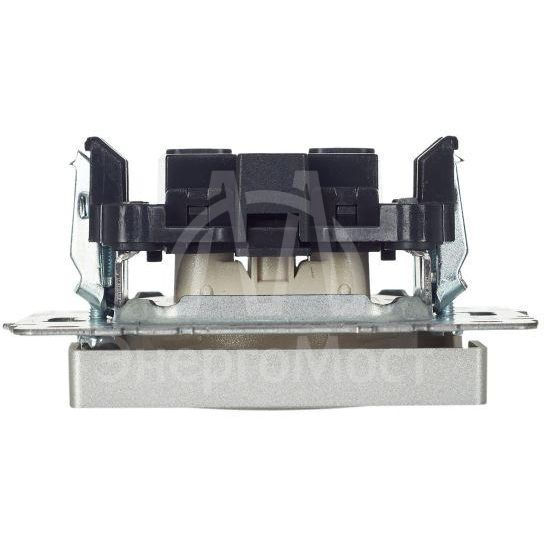 Розетка BRITE РС10-1-0-БрА 10А без заземл. без защ. шторок алюм. IEK BR-R10-10-K47