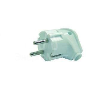 Вилка электрич. с заземл. угл. бел. Makel 10027