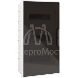 Щиток встраиваемый FRAME 36мод с тонированной дверцей с 4 шинами PEN (2шт на 8 отверст. и 2шт на 10 отверст.) бел. DKC F36B1WD