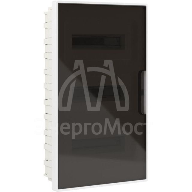 Щиток встраиваемый FRAME 36мод с тонированной дверцей с 4 шинами PEN (2шт на 8 отверст. и 2шт на 10 отверст.) бел. DKC F36B1WD