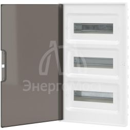 Щиток встраиваемый FRAME 36мод с тонированной дверцей с 4 шинами PEN (2шт на 8 отверст. и 2шт на 10 отверст.) бел. DKC F36B1WD