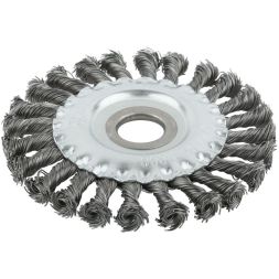Корщетка тип "колесо" посадочный диаметр 22.2мм стальная витая проволока 125мм MOS 38930М