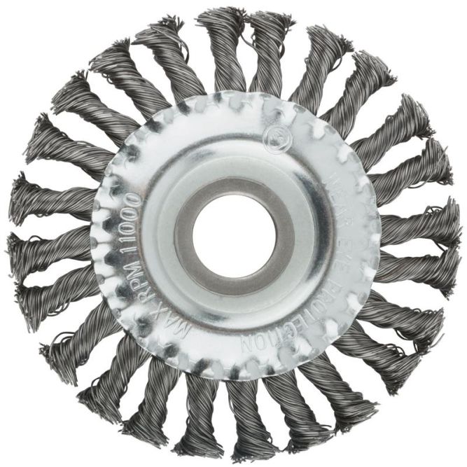 Корщетка тип "колесо" посадочный диаметр 22.2мм стальная витая проволока 125мм MOS 38930М