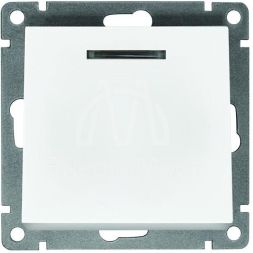 Выключатель 1-кл. СП Афина 10А IP20 с подсветкой механизм бел. Universal A0121