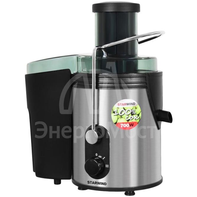 Соковыжималка центробежная SJ 2424 800Вт рез.сок.:500мл. серебр./черн. STARWIND 1492064