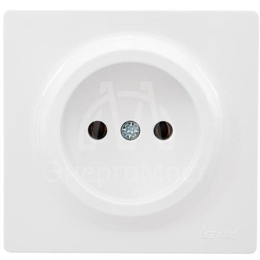Розетка 1-мес. без заземл. LETO ПБТ бел. LEZARD 752-0200-121B