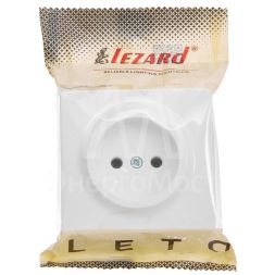 Розетка 1-мес. без заземл. LETO ПБТ бел. LEZARD 752-0200-121B