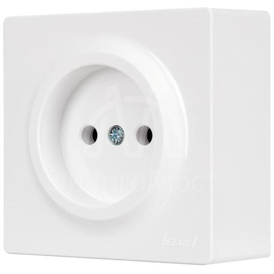 Розетка 1-мес. без заземл. LETO ПБТ бел. LEZARD 752-0200-121B