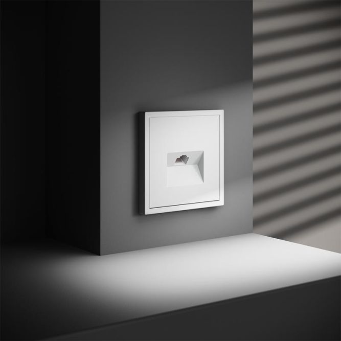 Розетка компьютерная 1-м СП S70 RJ45 кат.6 механизм бел. матов. Voltum VLS060102