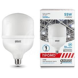 Лампа светодиодная Elementary T160 55Вт 6500К E40 5250лм Promo Gauss 60436
