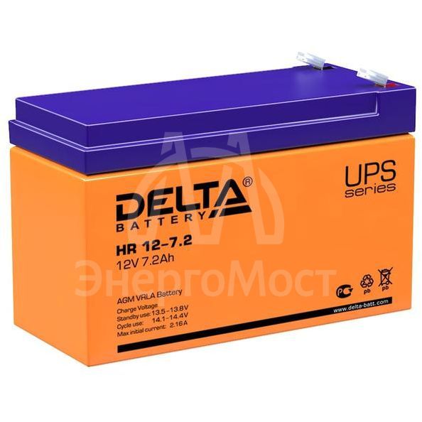 Аккумулятор 12В 7.2А.ч. Delta HR 12-7.2