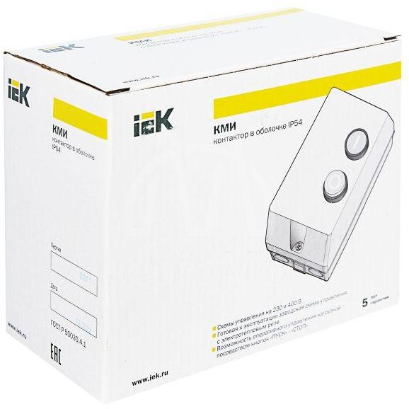 Контактор КМИ-11860 18А 380В/АС3 IP54 IEK KKM16-018-380-00