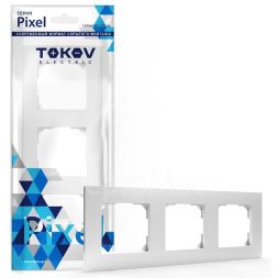 Рамка 3-м Pixel универс. бел. TOKOV ELECTRIC TKE-PX-RM3-C01