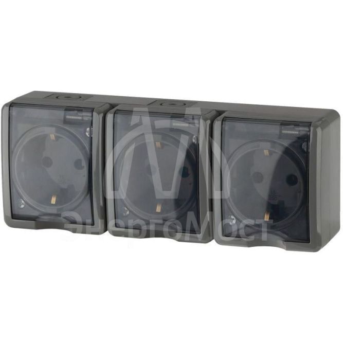 Розетка ОП 11-2406-03 3х2P+E IP54 шторки 16АХ-250В Эксперт сер. ЭРА Б0020723