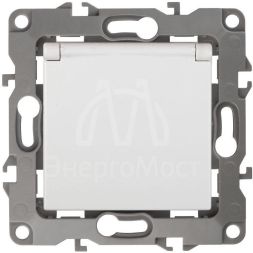 Механизм розетки 1-м СП Эра12 12-2103-01 16А IP20 16AX 250В 2P+E Schuko защ. шторки с крышкой бел. Эра Б0014693