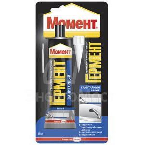 Герметик силиконовый санитарный &amp;quot;Момент ГЕРМЕНТ&amp;quot; 85мл на един. блистере бел. Момент Б0003633