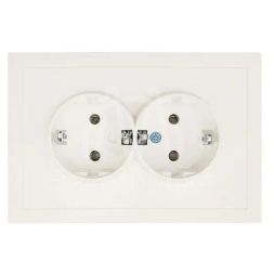 Розетка 2-мест. с/з СП ZIMA IP20 16А ПБТ безвинт. зажим слон. кость LEZARD 704-9000-127BQC