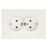 Розетка 2-мест. с/з СП ZIMA IP20 16А ПБТ безвинт. зажим слон. кость LEZARD 704-9000-127BQC