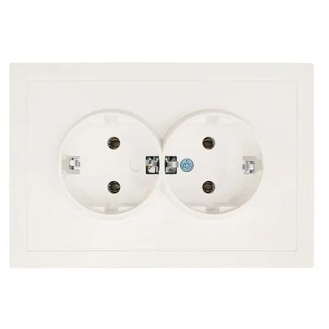 Розетка 2-мест. с/з СП ZIMA IP20 16А ПБТ безвинт. зажим слон. кость LEZARD 704-9000-127BQC