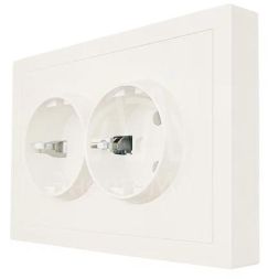 Розетка 2-мест. с/з СП ZIMA IP20 16А ПБТ безвинт. зажим слон. кость LEZARD 704-9000-127BQC