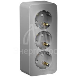 Розетка 3-м ОП BLANCA 16А 250В защ. шторки с заземл. изол. пласт. алюм. SchE BLNRA011313