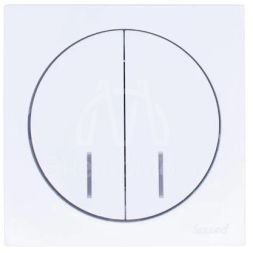 Выключатель 2-кл. СП OSEN 10А IP20 с подсветкой механизм бел. LEZARD 743-0288-112