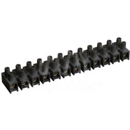 Зажим винтовой ЗВИ-15 н/г 4.0-10кв.мм 12пар черн. IEK UZV5-015-06