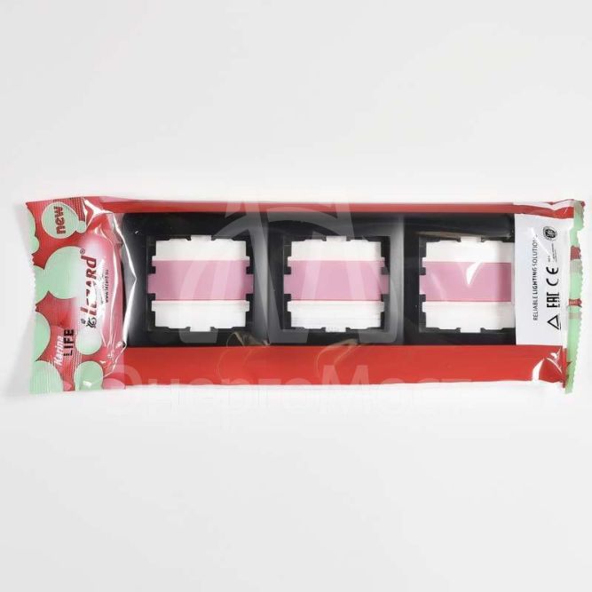 Рамка 3-м KARINA LIFE горизонт. черн. бархат LEZARD 708-4200-148