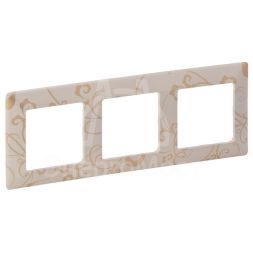 Рамка 3-м Valena Life универсальная ампир беж. Leg 754113