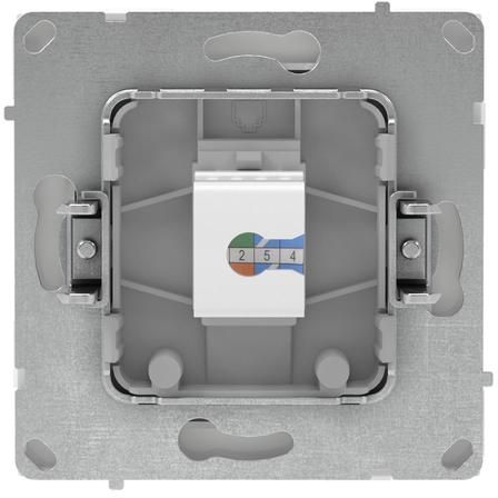 Розетка компьютерная 1-м KANT RJ45 кат.5E без шторки бел. магнолия DKC 7000663