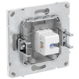 Розетка компьютерная 1-м KANT RJ45 кат.5E без шторки бел. магнолия DKC 7000663