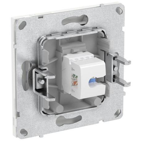 Розетка компьютерная 1-м KANT RJ45 кат.5E без шторки бел. магнолия DKC 7000663