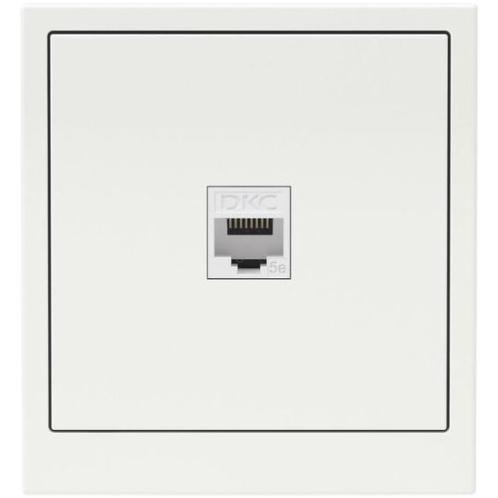 Розетка компьютерная 1-м KANT RJ45 кат.5E без шторки бел. магнолия DKC 7000663