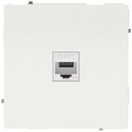 Розетка компьютерная 1-м KANT RJ45 кат.5E без шторки бел. магнолия DKC 7000663