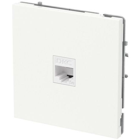 Розетка компьютерная 1-м KANT RJ45 кат.5E без шторки бел. магнолия DKC 7000663