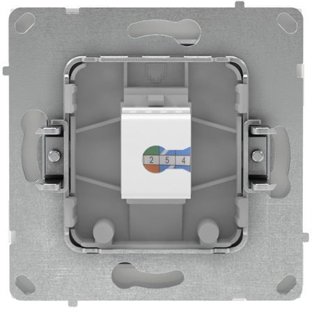 Розетка компьютерная 1-м KANT RJ45 кат.5E без шторки бел. магнолия DKC 7000663