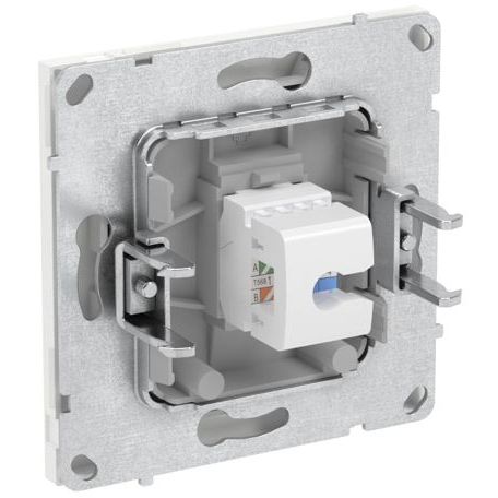 Розетка компьютерная 1-м KANT RJ45 кат.5E без шторки бел. магнолия DKC 7000663