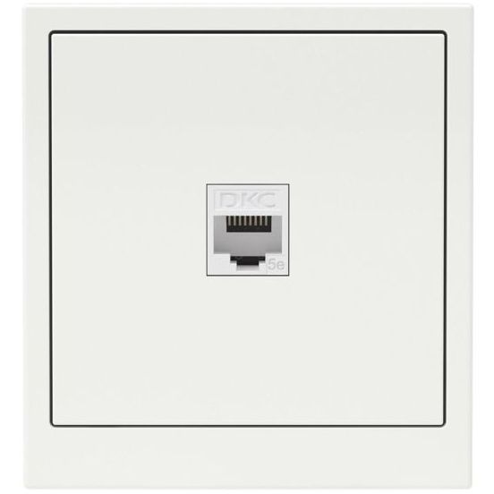 Розетка компьютерная 1-м KANT RJ45 кат.5E без шторки бел. магнолия DKC 7000663