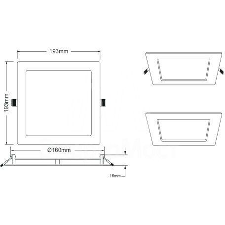 Светильник светодиодный LED 2-16-4K 16Вт 4000К встраив. квадратный ЭРА Б0058404
